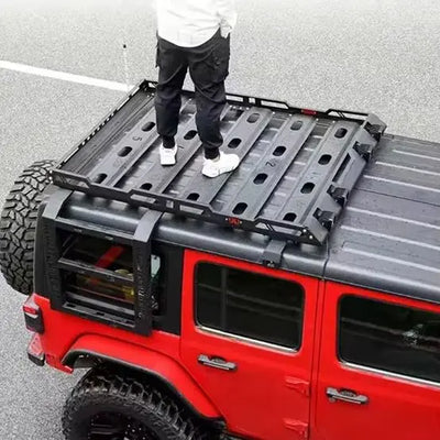 Galerie de Toit Aluminium Jeep Wrangler JK JL 2007-2023 - vue de profil - Becquet Voiture