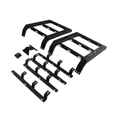 Galerie de Toit Aluminium Jeep Wrangler JK JL 2007-2023 - vue de trois-quarts - Becquet Voiture