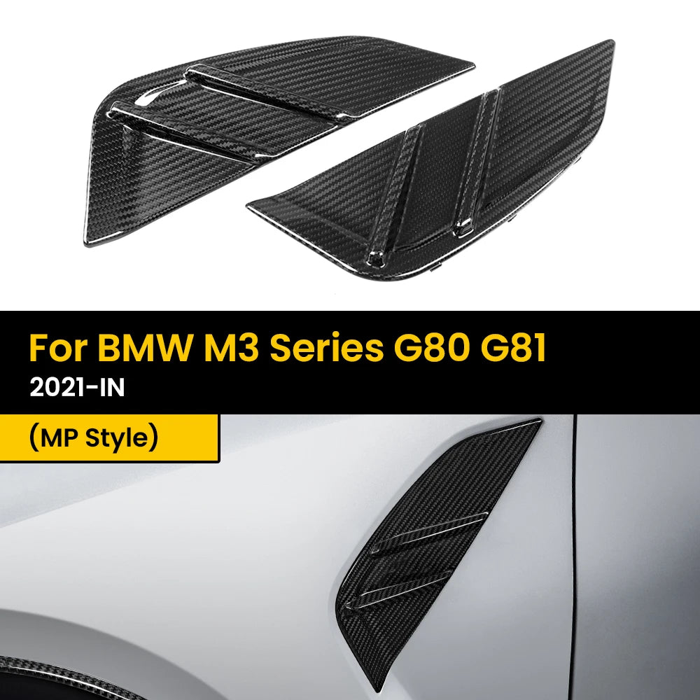 Garde-Boue BMW M3 G80 G81 Carbone 2021-2024 (Kit 2 Pièces) - vue de face - Becquet Voiture