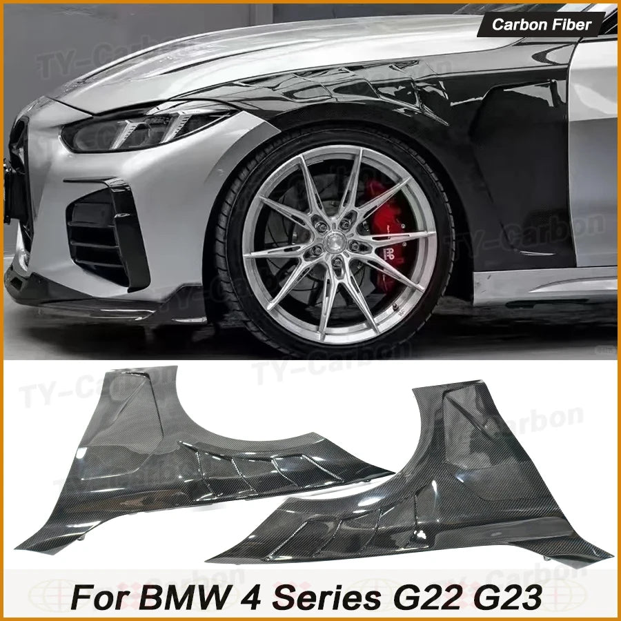 Garde-Boue Ventilé Carbone BMW Série 4 G22 G23 2021+ - vue de face - Becquet Voiture