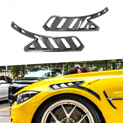 Garniture Aération Aile Carbone BMW M3 M4 F80 F82 F83 2015-2020 - vue de face - Becquet Voiture
