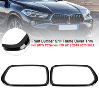 Garniture Cadre Calandre Pare-Chocs Avant BMW X2 F39 2018-2021 Noir - vue de profil - Becquet Voiture