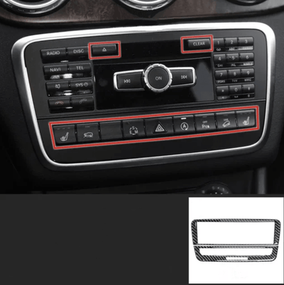 Garniture console centrale carbone Mercedes Classe A W176 - détail du montage - Becquet Voiture