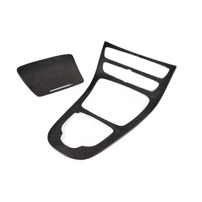 Garniture console centrale carbone Mercedes Classe E W213 - packshot studio - Becquet Voiture