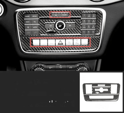 Garniture Console Centrale Carbone Replica Mercedes Classe A W176 - vue de dessus - Becquet Voiture