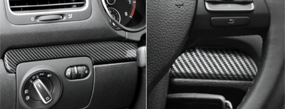 Garniture intérieure carbone VW Golf 6 - vue de profil - Becquet Voiture