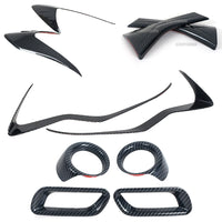 Carbon Fiber Headlight Frame Trims Subaru XV 2012-2016 - top view - Becquet Voiture