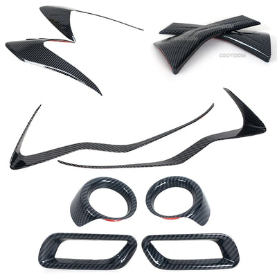 Garnitures Carbone Cadres de Phare Subaru XV 2012-2016 - vue de dessus - Becquet Voiture