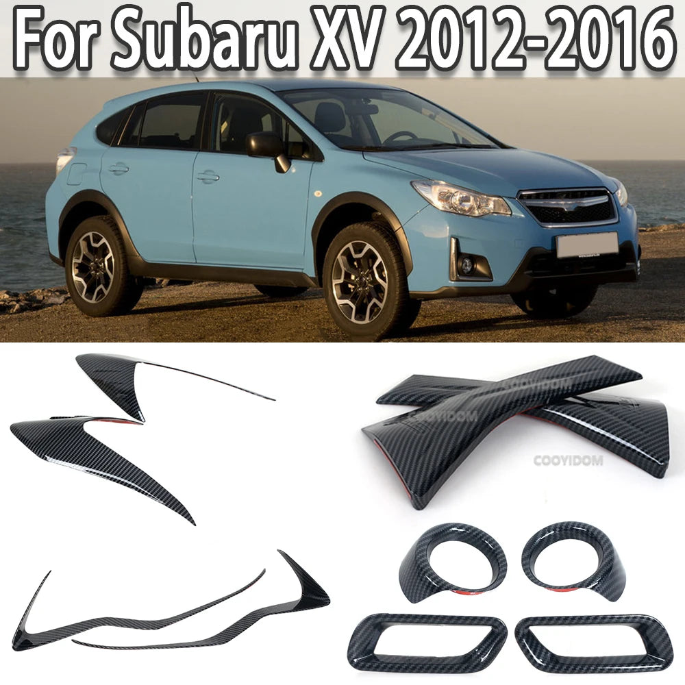 Garnitures Carbone Cadres de Phare Subaru XV 2012-2016 - vue de face - Becquet Voiture