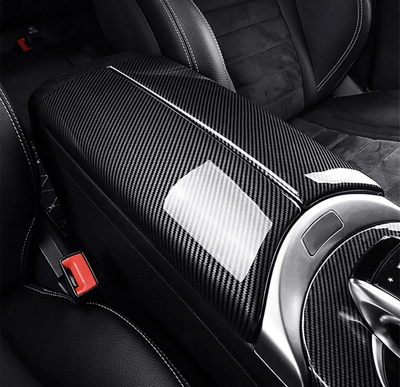 Garnitures console centrale carbone Mercedes Classe E W213 - vue de face - Becquet Voiture