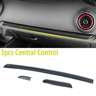 Garnitures Intérieures Carbone Audi A3 S3 RS3 2014-2018 - vue de dessus - Becquet Voiture