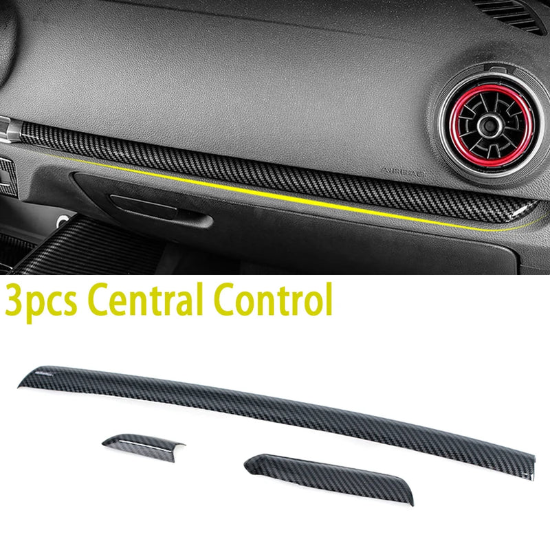 Carbon Fiber Interior Trim Audi A3 S3 RS3 2014-2018 - top view - Becquet Voiture