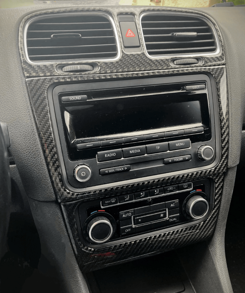 Carbon Fiber Interior Trim Volkswagen Golf 6 - top view 2 - Becquet Voiture