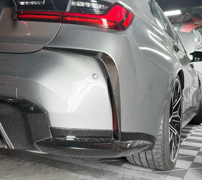 Garnitures Pare-Chocs Arrière Carbone BMW G80 G82 - vue arrière - Becquet Voiture