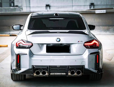 Garnitures Pare-Chocs Arrière Fibre Carbone BMW G87 M2 - vue arrière - Becquet Voiture