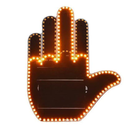 Geste Main Doigt LED Vitre avec Télécommande - installé sur véhicule - Becquet Voiture