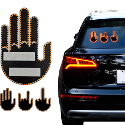 Geste Main Doigt LED Vitre avec Télécommande - vue de profil - Becquet Voiture