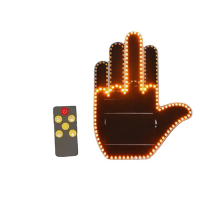 Geste Main Doigt LED Vitre avec Télécommande - vue de trois-quarts - Becquet Voiture