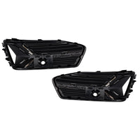 Fog light grille Audi A6 C8 2019-2023 ABS black 2 pieces - fitting detail - Becquet Voiture