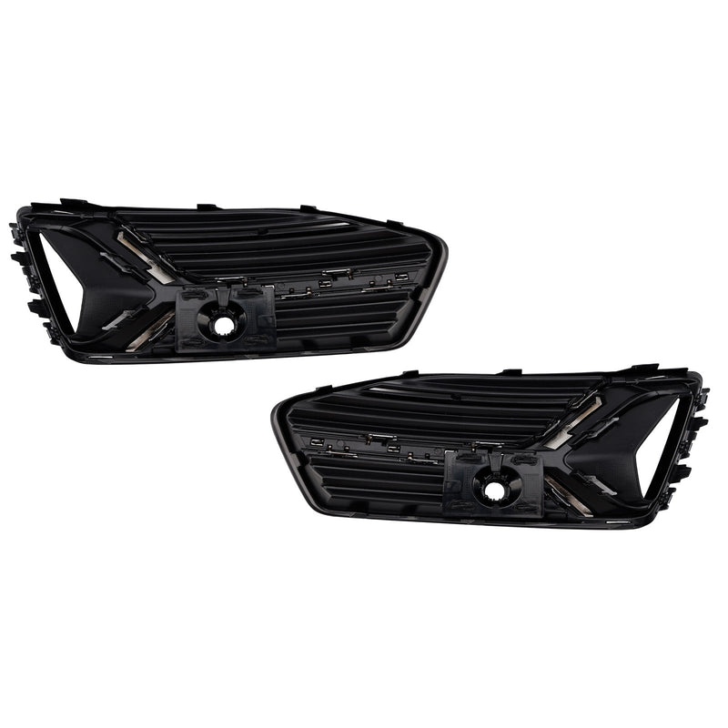 Fog light grille Audi A6 C8 2019-2023 ABS black 2 pieces - fitting detail - Becquet Voiture