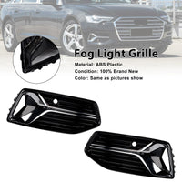 Fog light grille Audi A6 C8 2019-2023 ABS black 2 pieces - fitted on vehicle - Becquet Voiture