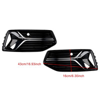 Fog light grille Audi A6 C8 2019-2023 ABS black 2 pieces - studio packshot - Becquet Voiture