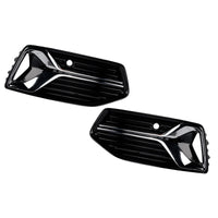 Fog light grille Audi A6 C8 2019-2023 ABS black 2 pieces - rear view - Becquet Voiture