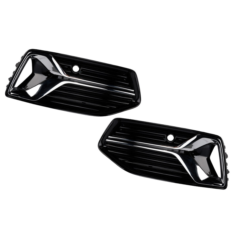 Fog light grille Audi A6 C8 2019-2023 ABS black 2 pieces - rear view - Becquet Voiture