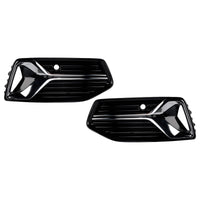 Fog light grille Audi A6 C8 2019-2023 ABS black 2 pieces - side view - Becquet Voiture