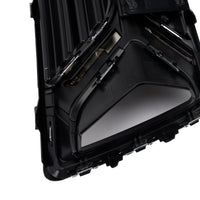 Fog light grille Audi A6 C8 2019-2023 ABS black 2 pieces - close-up view - Becquet Voiture
