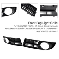 Schwarzer Kühlergrill mit Antibeschlagfunktion vorne für VW Touran Caddy 2003–2010 - Studio-Packshot - Becquet Voiture
