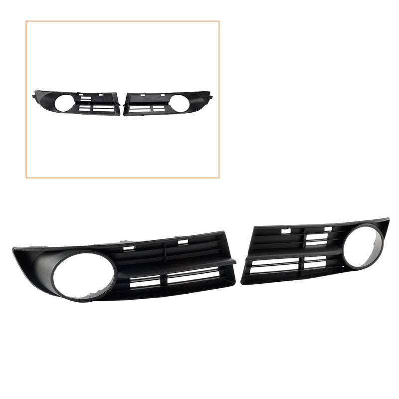 Schwarzer Kühlergrill mit Antibeschlagfunktion vorne für VW Touran Caddy 2003–2010 - Dreiviertelansicht - Becquet Voiture