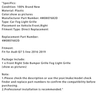 Grille Antibrouillard Droite Audi Q7 S-Line 2016-2019 - vue de dessus - Becquet Voiture