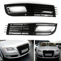Chrome Lower Fog Light Grille Audi A8 D3 2008-2010 - front view - Becquet Voiture
