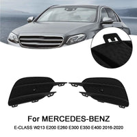 Matte Black Mercedes E-Class W213 Anti-Fog Grille 2016-2020 - fitting detail - Becquet Voiture