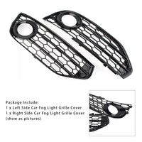 Honeycomb Fog Light Grille Audi A4 Allroad B8 Black - rear view - Becquet Voiture