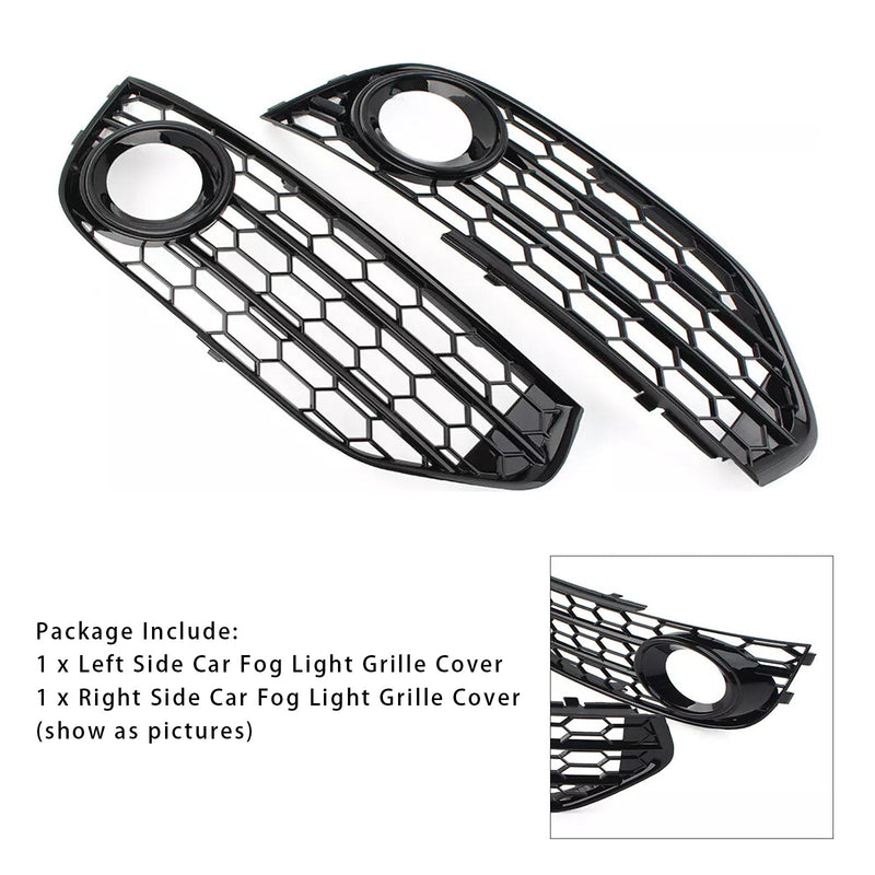 Honeycomb Fog Light Grille Audi A4 Allroad B8 Black - rear view - Becquet Voiture