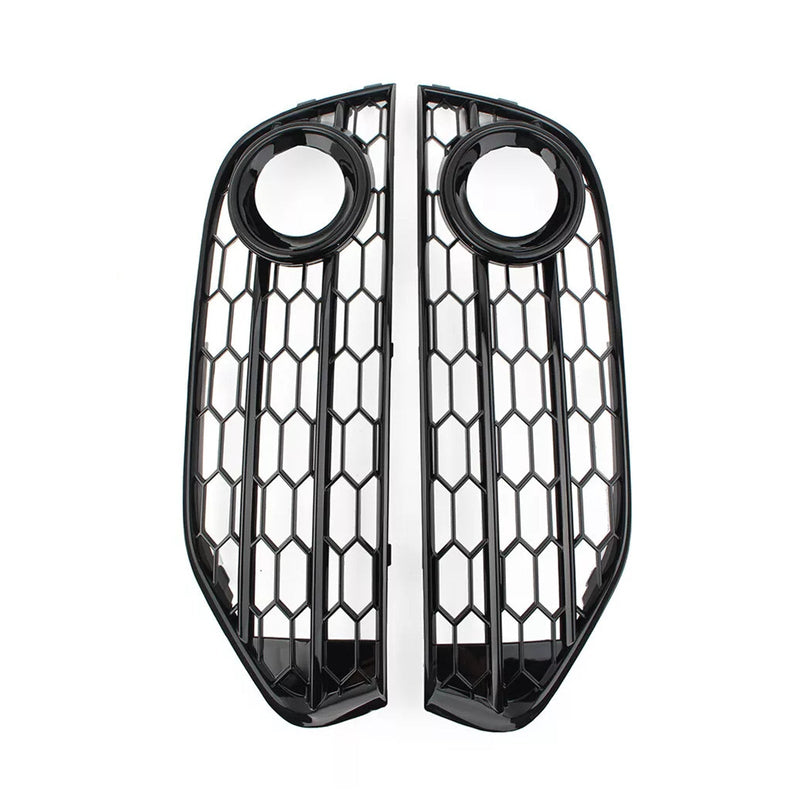 Honeycomb Fog Light Grille Audi A4 Allroad B8 Black - top view - Becquet Voiture