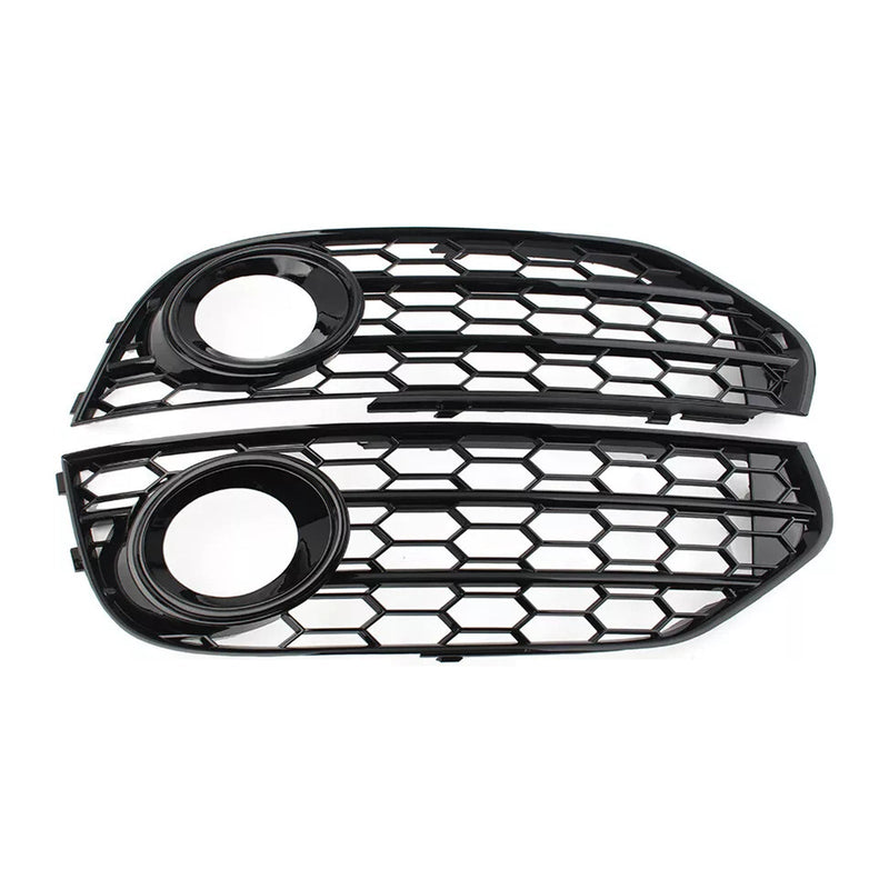 Honeycomb Fog Light Grille Audi A4 Allroad B8 Black - front view - Becquet Voiture