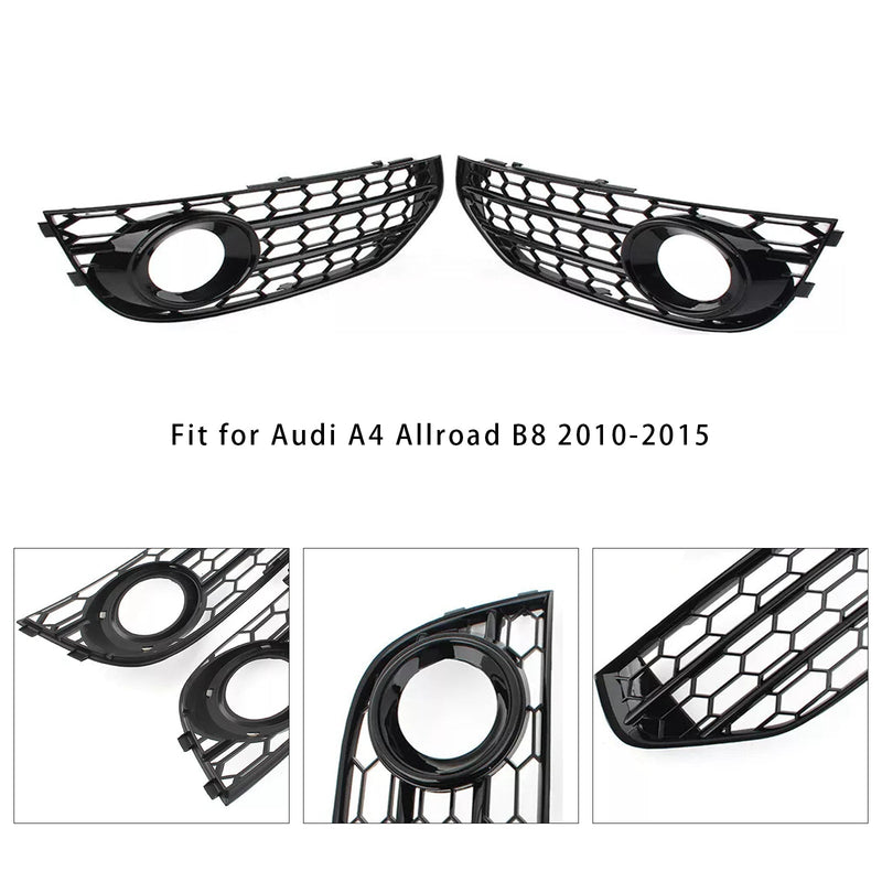 Honeycomb Fog Light Grille Audi A4 Allroad B8 Black - three-quarter view - Becquet Voiture
