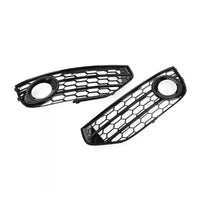 Honeycomb Fog Light Grille Audi A4 Allroad B8 Black - close-up view - Becquet Voiture