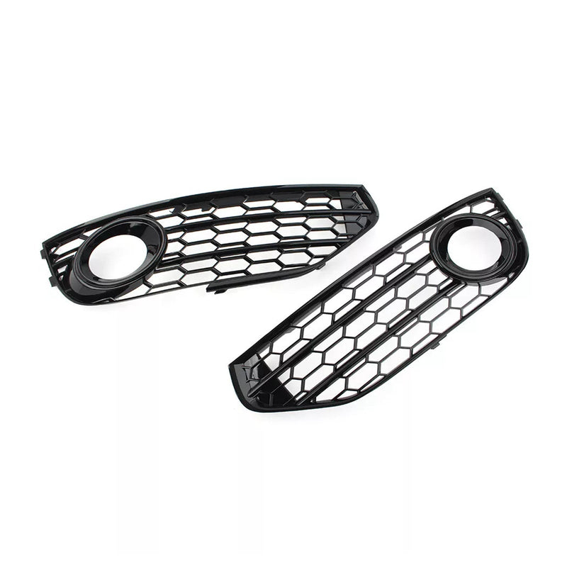 Honeycomb Fog Light Grille Audi A4 Allroad B8 Black - close-up view - Becquet Voiture