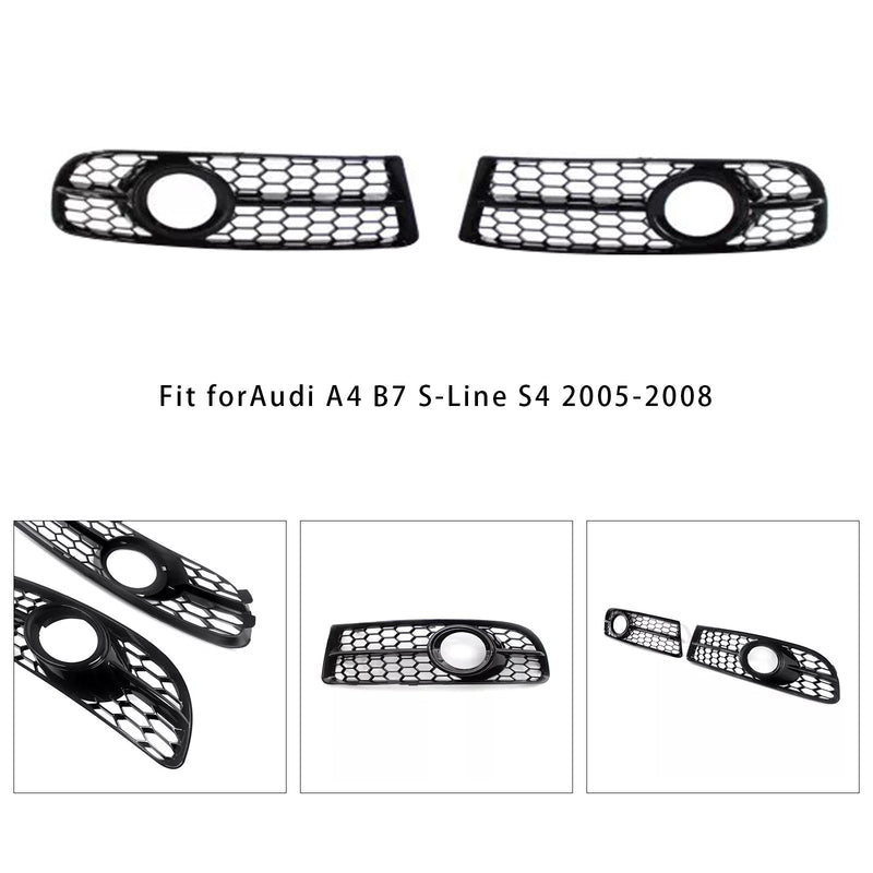 Honeycomb Fog Light Grille Audi A4 S-Line S4 2005-2008 - rear view - Becquet Voiture