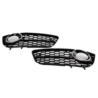 Honeycomb fog light grille Audi A5 2007-2011 - front view 2 - Becquet Voiture