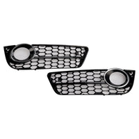 Honeycomb fog light grille Audi A5 2007-2011 - front view - Becquet Voiture