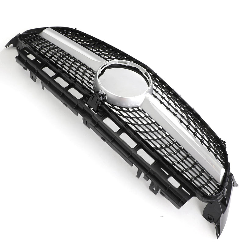 Silberner Diamant-Kühlergrill Mercedes-Benz W213 E300 E400 2016–2019 - Montagedetail - Becquet Voiture