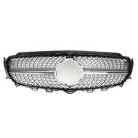 Silberner Diamant-Kühlergrill Mercedes-Benz W213 E300 E400 2016–2019 - Vorderansicht - Becquet Voiture