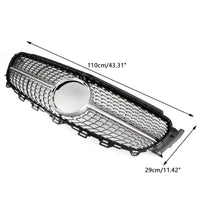 Silberner Diamant-Kühlergrill Mercedes-Benz W213 E300 E400 2016–2019 - Seitenansicht - Becquet Voiture