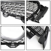 Silberner Diamant-Kühlergrill Mercedes-Benz W213 E300 E400 2016–2019 - Dreiviertelansicht - Becquet Voiture