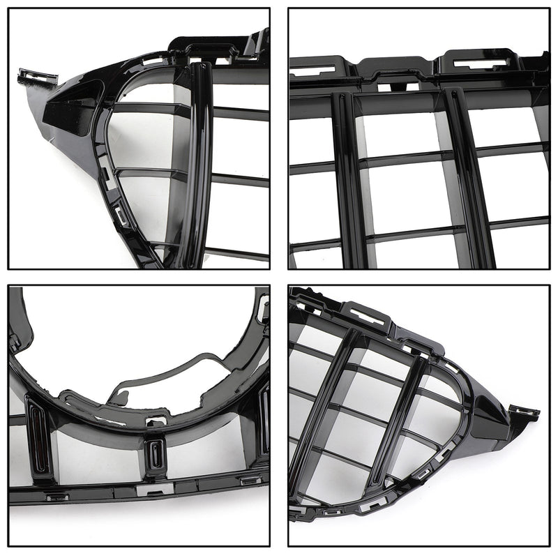 Grille Avant Mercedes W205 Style GTR Caméra Noir Chromé 2019 - vue de dessus - Becquet Voiture